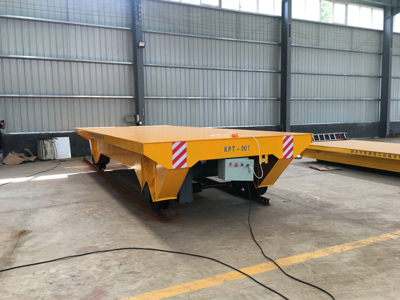 50T kauko kaapeli Powered Rail Transfer Cart tuotantolaitoksen käyttö